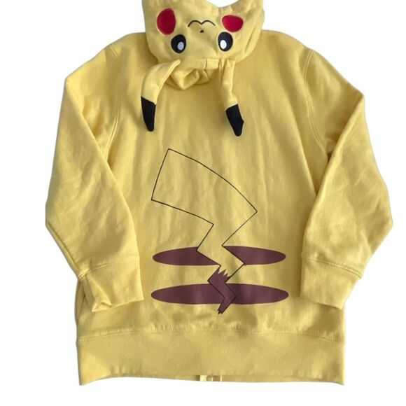 Nearly New! Pokémon Pikachu Yellow Hooded Zip Up Fleece Hoodie - Size Large - Picture 2 of 8